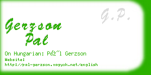 gerzson pal business card